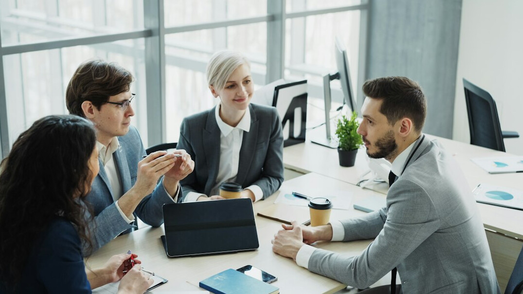 professional woman leading discussion