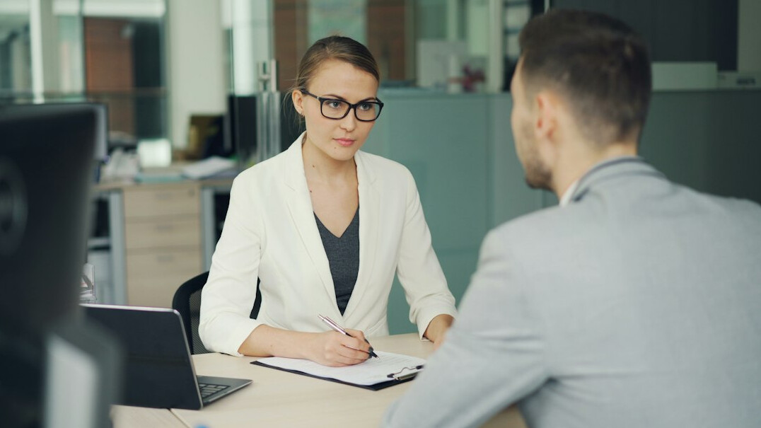 confident businessman talking